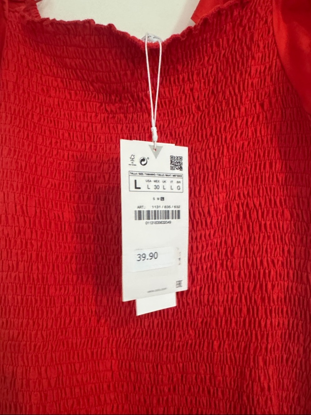 Red Ruffle Sleeve shirred Mini Dress - Picture 4 of 4
